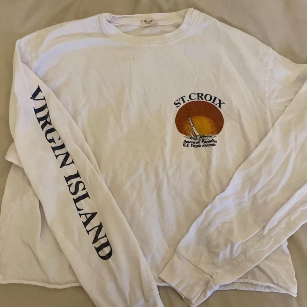 Brandy Melville White St. Croix Long Sleeve Shirt